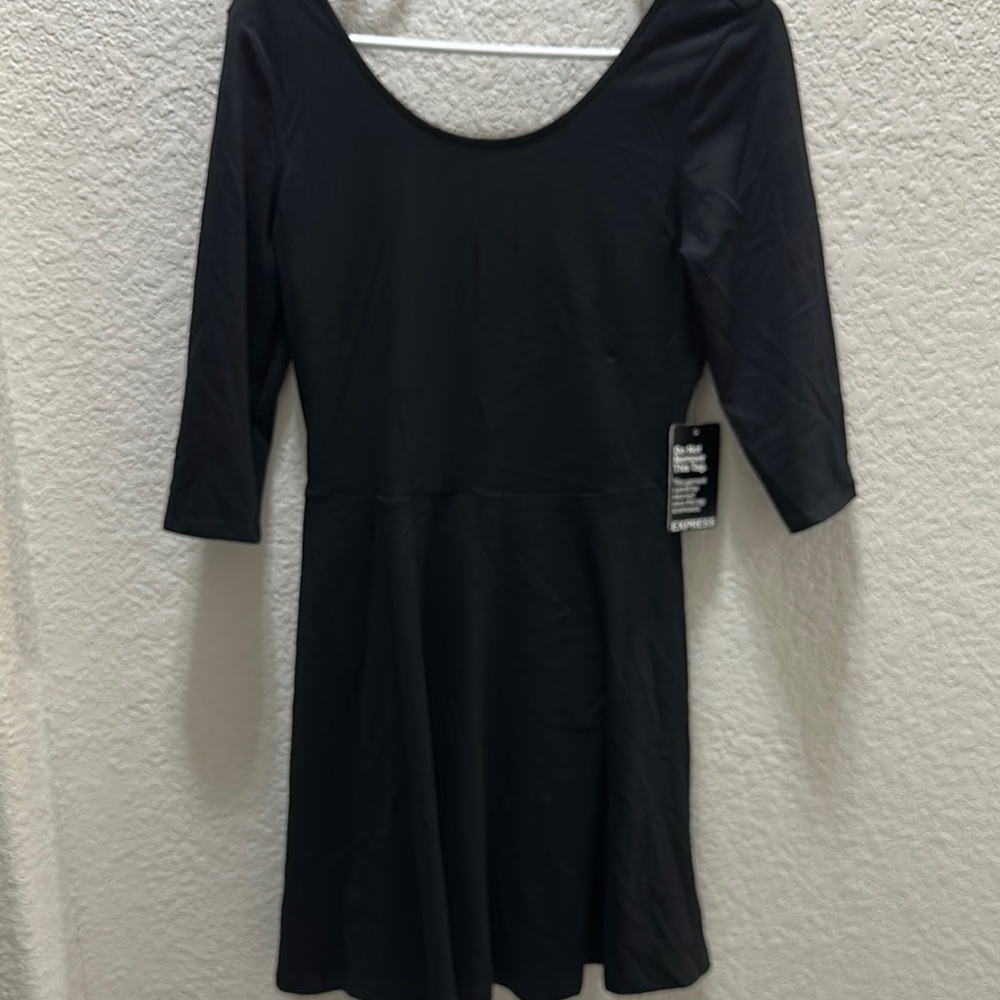 Express Black Fit and Flare Cocktail Dress